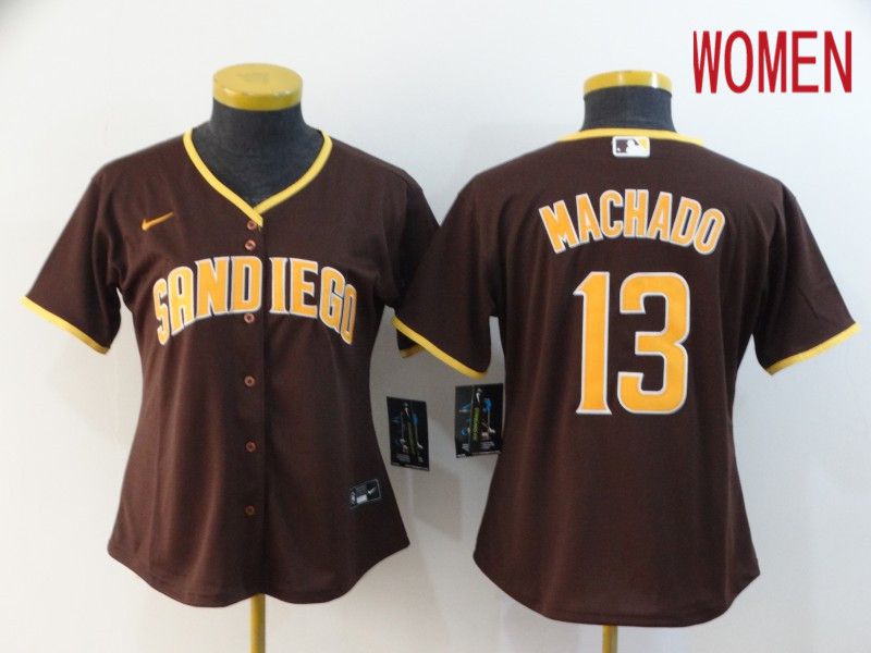 Women San Diego Padres #13 Machado brown Nike Game MLB Jerseys->chicago white sox->MLB Jersey
